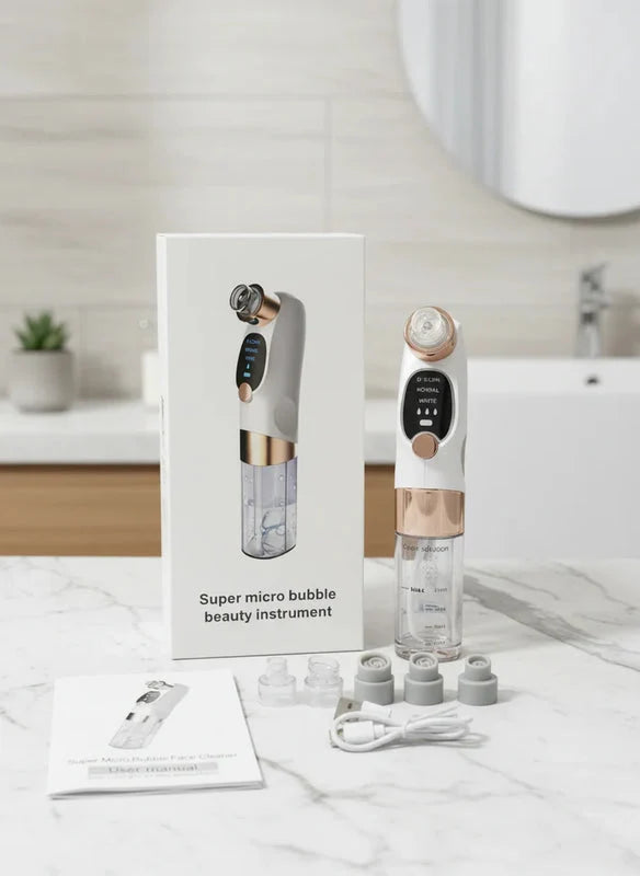 HydraFacial Super Micro Bubble Facial Cleansing & Blackhead Whitehead Remover Machine Rechargeable