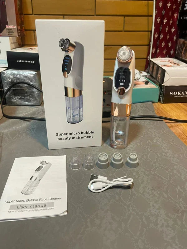 HydraFacial Super Micro Bubble Facial Cleansing & Blackhead Whitehead Remover Machine Rechargeable