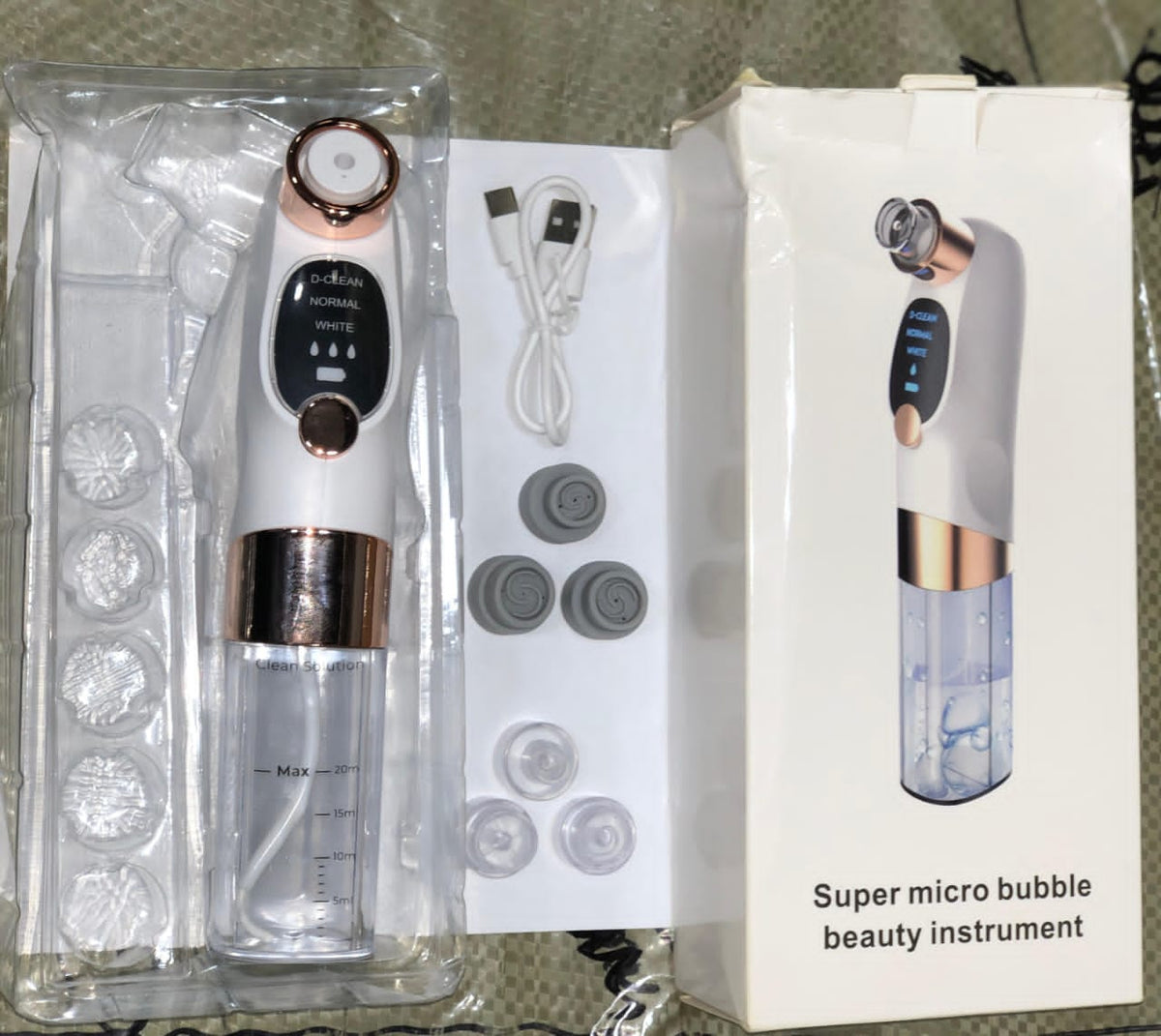 HydraFacial Super Micro Bubble Facial Cleansing & Blackhead Whitehead Remover Machine Rechargeable