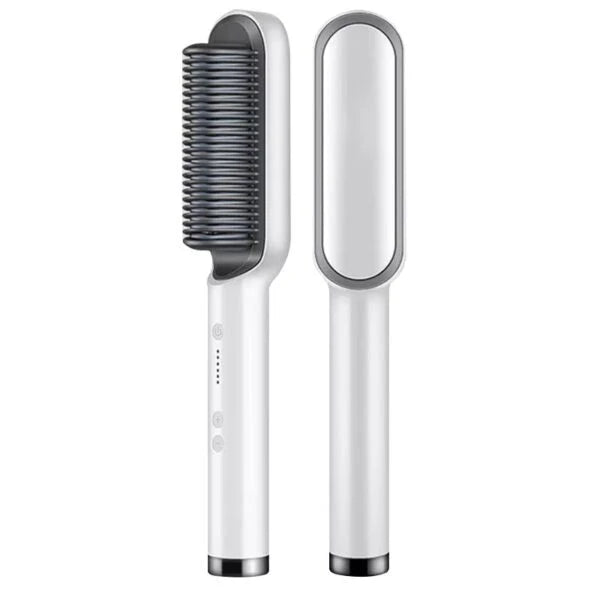 Professional Electric Hair Straightener Brush Heated Comb Straight & Curly Styling Tool